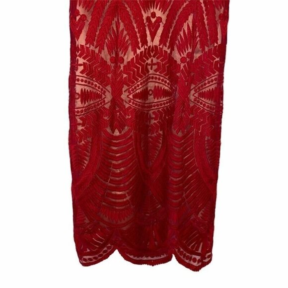 Bardot Sheath Dress Lipstick Red Floral 6 Small - Picture 6 of 12